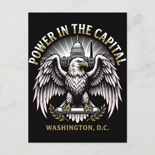 Carte Postale Power in the Capital Washington DC Bald Eagle Art (Devant)
