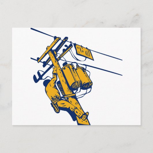 Carte Postale Power Lineman Electrician (Devant)