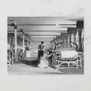 Carte Postale Power Loom Weaving, gravé par J. Tingle, 1835