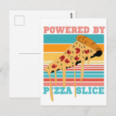 CARTE POSTALE POWERED BY PIZZA SLICE - PIZZA LOVER (Devant / Derrière)