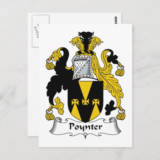 Carte Postale Poynter Family Crest (Devant / Derrière)