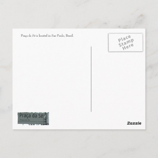 Carte postale Praça da Sé - Customisée (Dos)