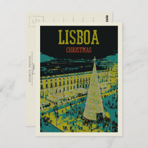Carte Postale Praça do Comercio à Lisbonne pendant les fêtes de 
