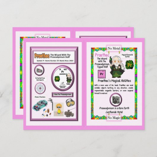 Carte Postale Praethec Magicien - Élément Praseodyme (Devant / Derrière)