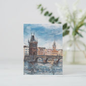 Carte Postale Prag - Peinture de pont Charles (Debout devant)