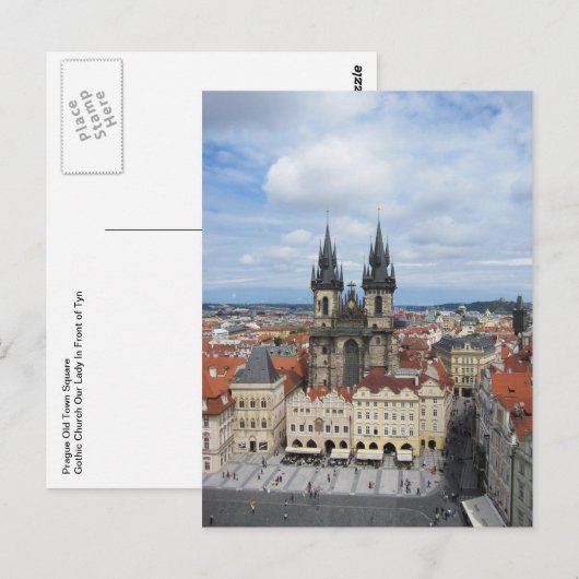 Carte postale Prague (Devant / Derrière)