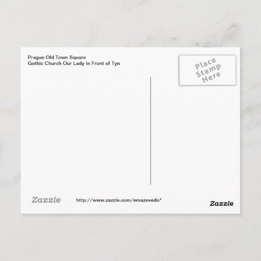 Carte postale Prague (Dos)