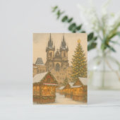 Carte Postale Prague Christmas Holiday Art Postcard – Winter (Debout devant)