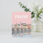 Carte Postale Prague Colorful Riverside View (Debout devant)