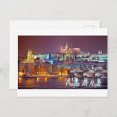 Carte Postale Prague La Nuit (Devant / Derrière)