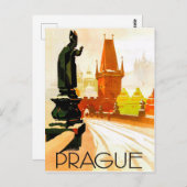 Carte Postale Prague, monument du pape, République tchèque (Devant / Derrière)