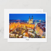 Carte postale Prague nuit de Noël en République Tc (Devant / Derrière)