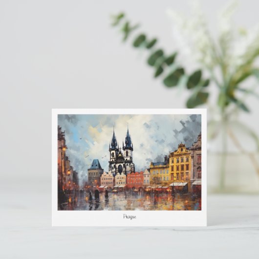 Carte postale Prague nuit en République Tchèque (Debout devant)