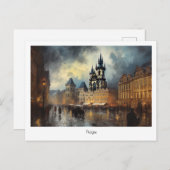 Carte postale Prague nuit en République Tchèque (Devant / Derrière)