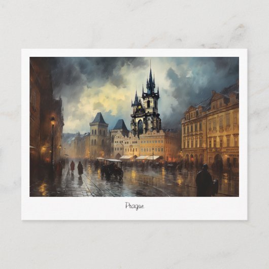 Carte postale Prague nuit en République Tchèque (Devant)