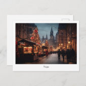 Carte postale Prague nuit en République Tchèque (Devant / Derrière)