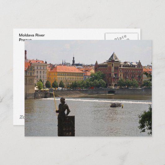 Carte Postale Prague par la Moldava (Devant / Derrière)