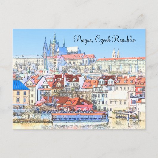 Carte Postale Prague - Pastel Post Card (Devant)