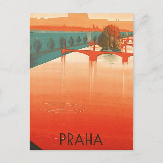 Carte Postale Prague, ponts, voyage vintage (Devant)