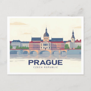 Carte Postale Prague République tchèque Pastel Travel