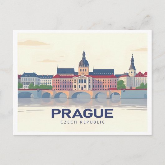 Carte Postale Prague République tchèque Pastel Travel (Devant)