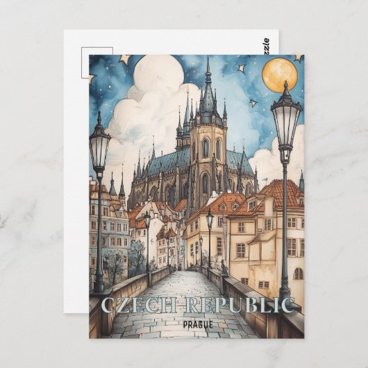Carte Postale Prague République tchèque Voyage (Devant / Derrière)