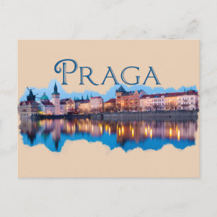 Carte Postale Prague : Skyline du soir