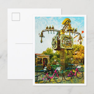 Carte Postale Prague Tchèque Belle Peinture Pétrolière Ville