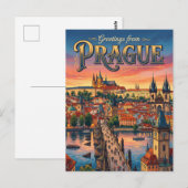 Carte Postale Prague Tchéquie (Devant / Derrière)