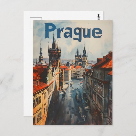 Carte Postale Prague Vintage (Devant / Derrière)
