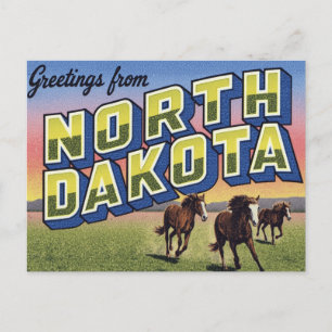 Carte Postale Prairie aux chevaux sauvages du Dakota du Nord