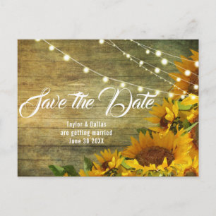 Carte Postale Prairie de Tournesols Conception Florale Rustiqu