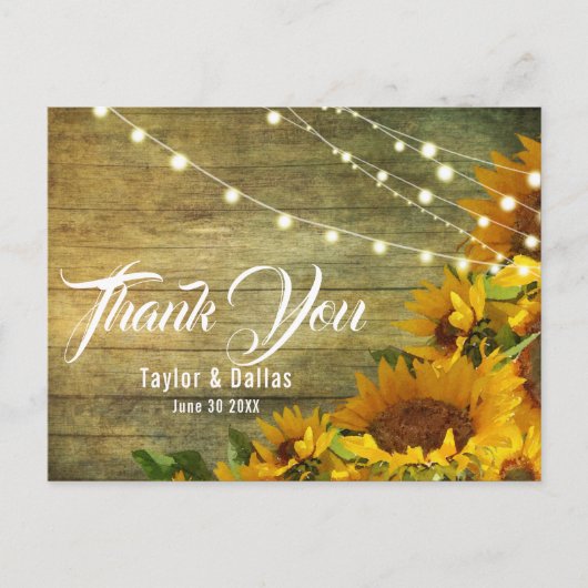 Carte Postale Prairie de Tournesols | Conception Florale Rustiqu (Devant)