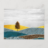 Carte Postale Prairie dorée avec arbre et cerf (Dos)
