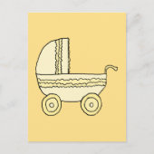 Carte Postale Pram bébé jaune. (Devant)