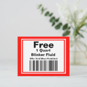 Carte Postale Pratique Joke Blinker Fluid Coupon (Debout devant)