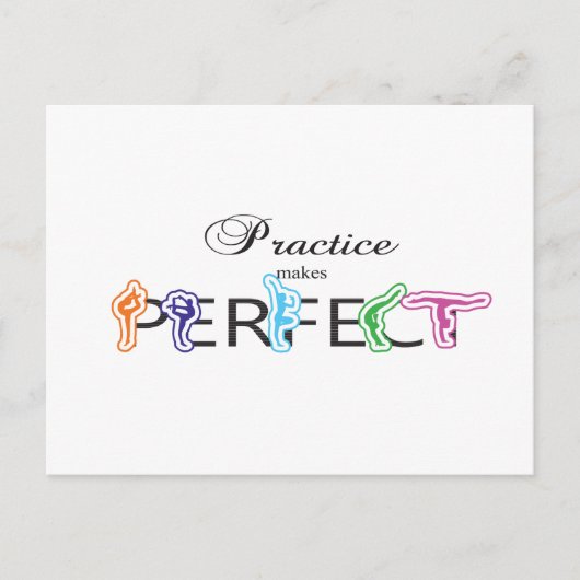 Carte Postale Pratique rend parfait (Devant)