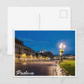 Carte Postale Prato della Valle la nuit à Padova, Italie (Devant / Derrière)