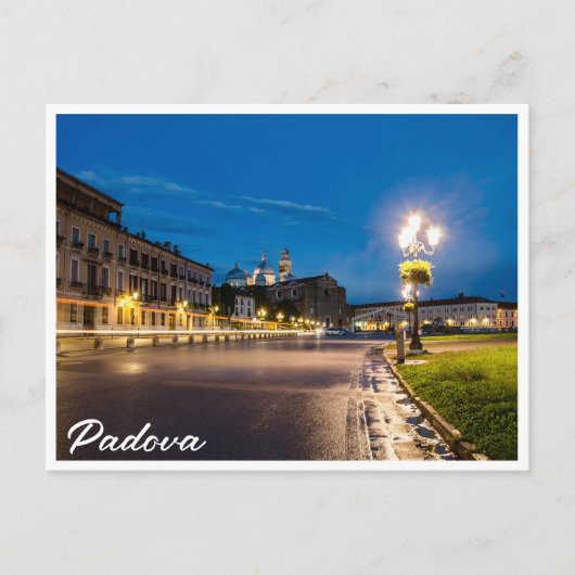 Carte Postale Prato della Valle la nuit à Padova, Italie (Devant)