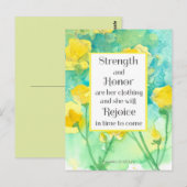 Carte Postale Prayer Card Scripture Proverbs Yellow Flowers (Devant / Derrière)