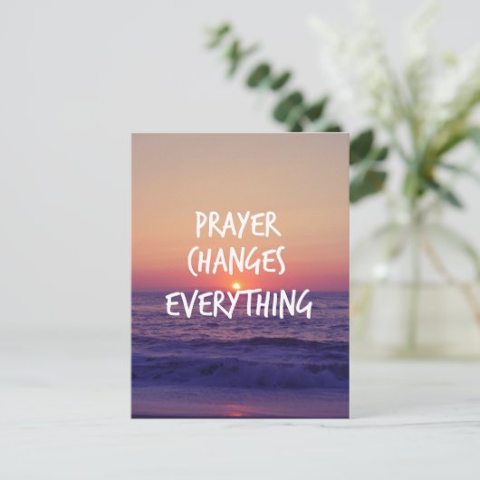 Carte Postale Prayer Changes Everything Christian Quote (Debout devant)