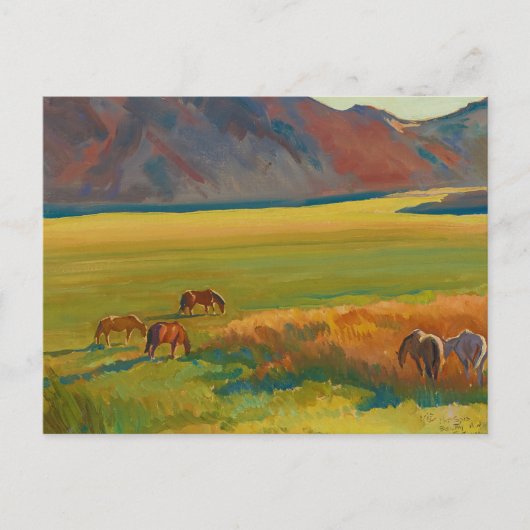 Carte Postale Pré et Chevaux par Maynard Dixon (Devant)