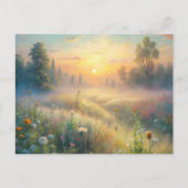 Carte Postale Pré pittoresque avec fleurs (Devant)