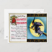 Carte postale Précautions Hallowe'en (Devant / Derrière)