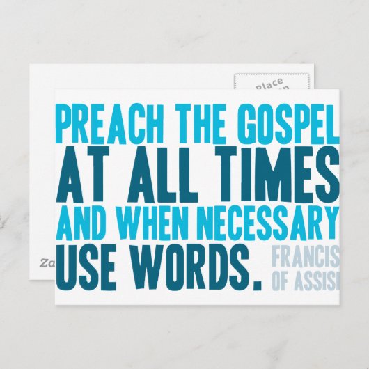 Carte Postale Prêcher L'Évangile En Tout Temps (Devant / Derrière)