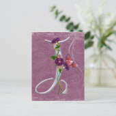 Carte Postale Précieux papillon initial J (Debout devant)