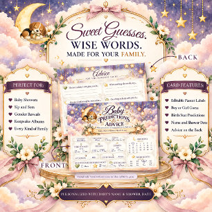 Carte Postale Prédictions et Conseils pour la Baby Shower Beagle