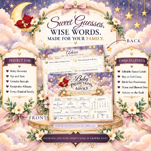 Carte Postale Prédictions et conseils pour la baby shower de béb