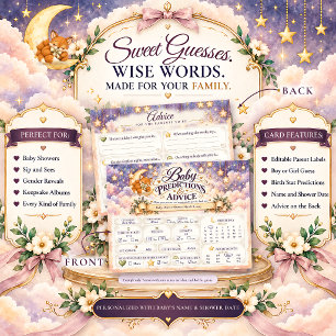 Carte Postale Prédictions et conseils pour la baby shower de Kit