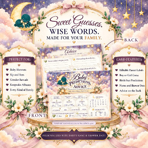 Carte Postale Prédictions et conseils pour la baby shower de Kra